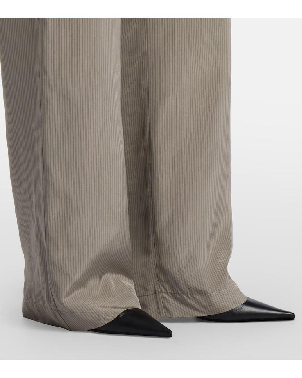 Rohe Gray Striped Wide-Leg Pants