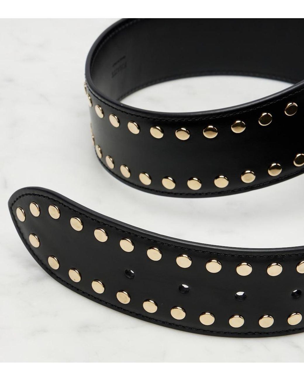 Khaite Black Theo Studded Leather Belt
