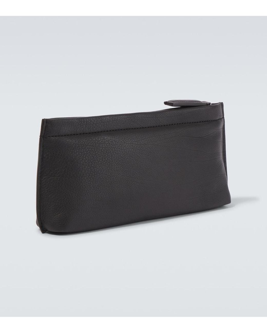 Zegna Black Secondskin Leather Toiletry Bag for men