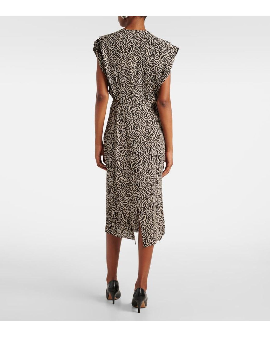 Isabel Marant Gray Epolia Printed Midi Dress