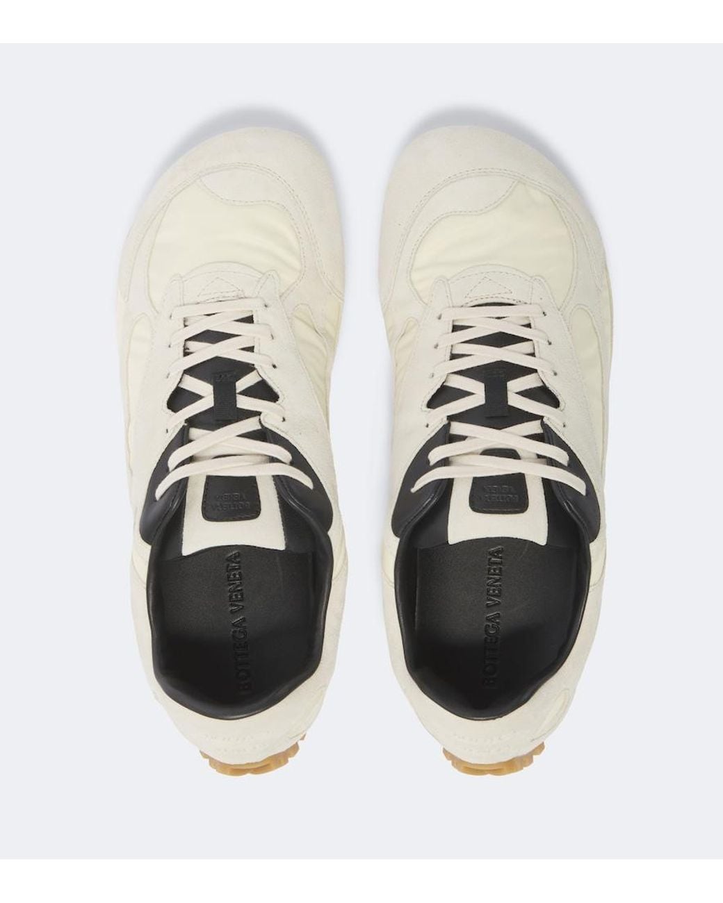 Bottega Veneta White Orbit Flash Suede-Trimmed Sneakers for men