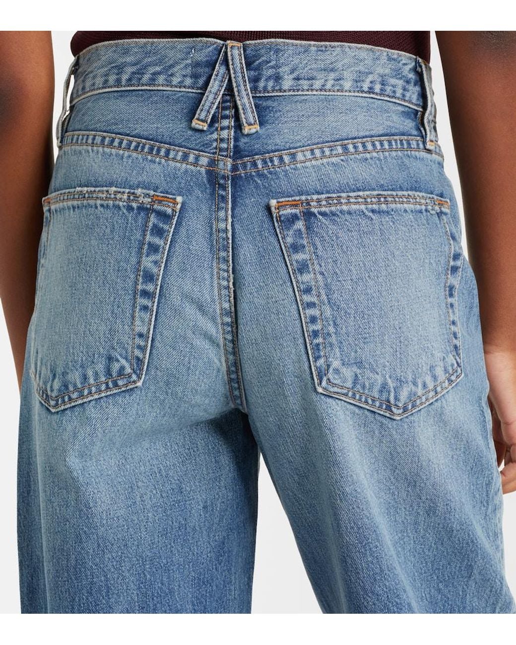 SLVRLAKE Denim Blue Cassie Faded Wide-Leg Jeans