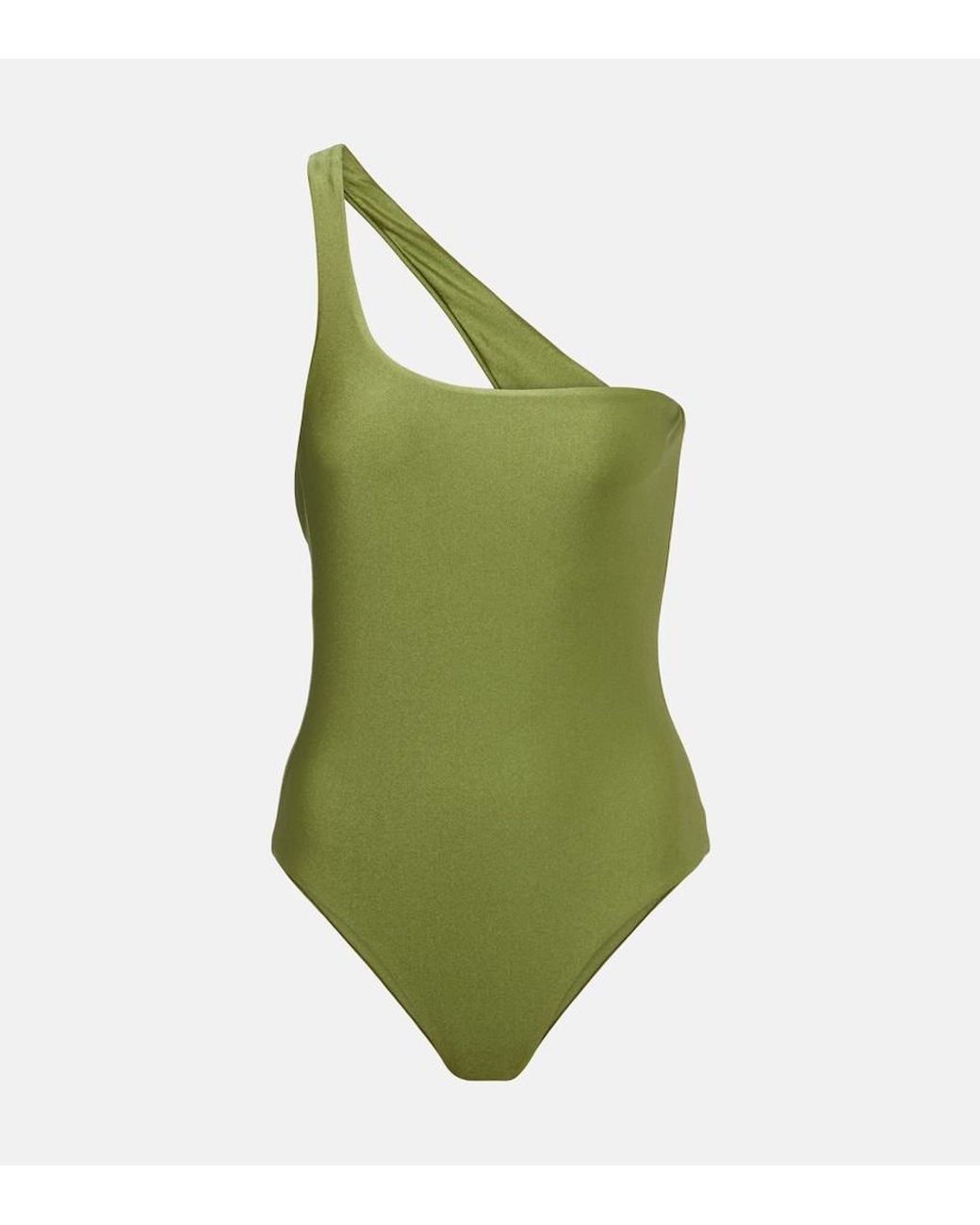 JADE Swim Green Evolve One-Shoulder Swimsuit