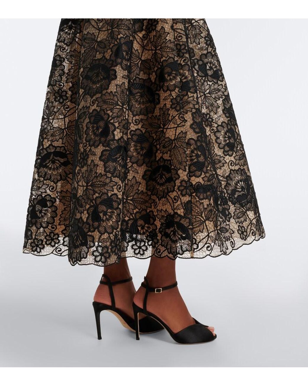 Elie Saab Brown Guipure Lace Cocktail Dress