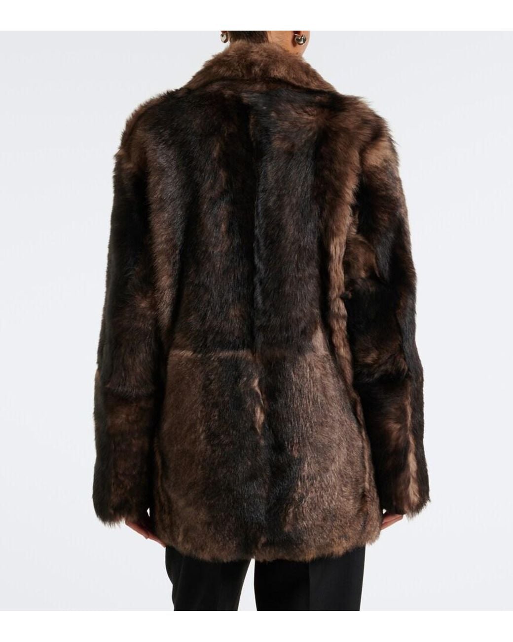 Arma Brown Altina Reversible Shearling Peacoat