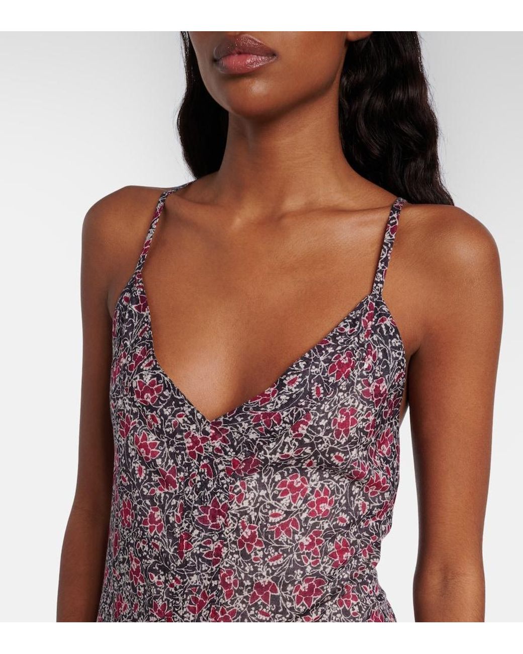 Isabel Marant Purple Short V-Neck Dress