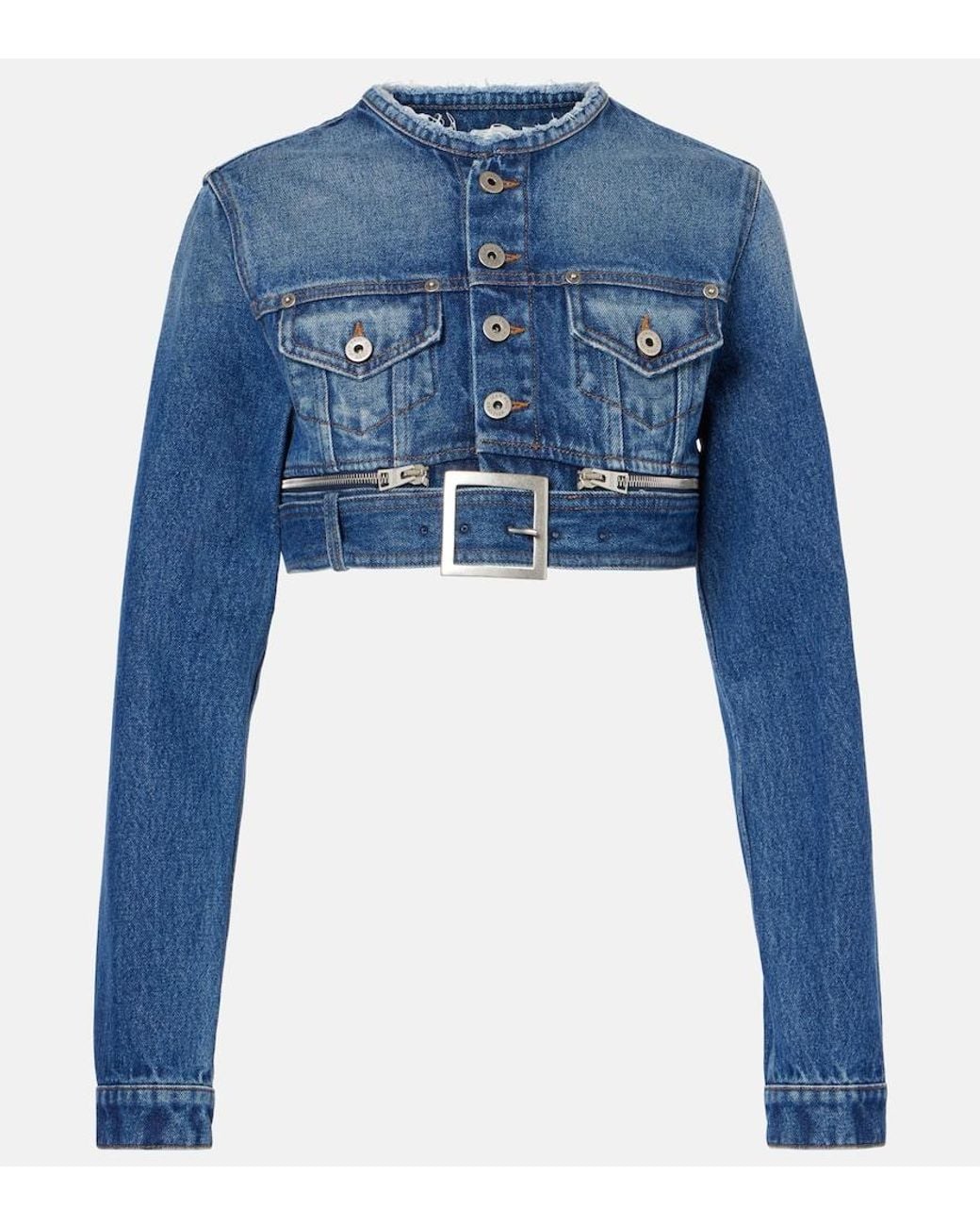 Jean Paul Gaultier Blue Cropped Denim Jacket