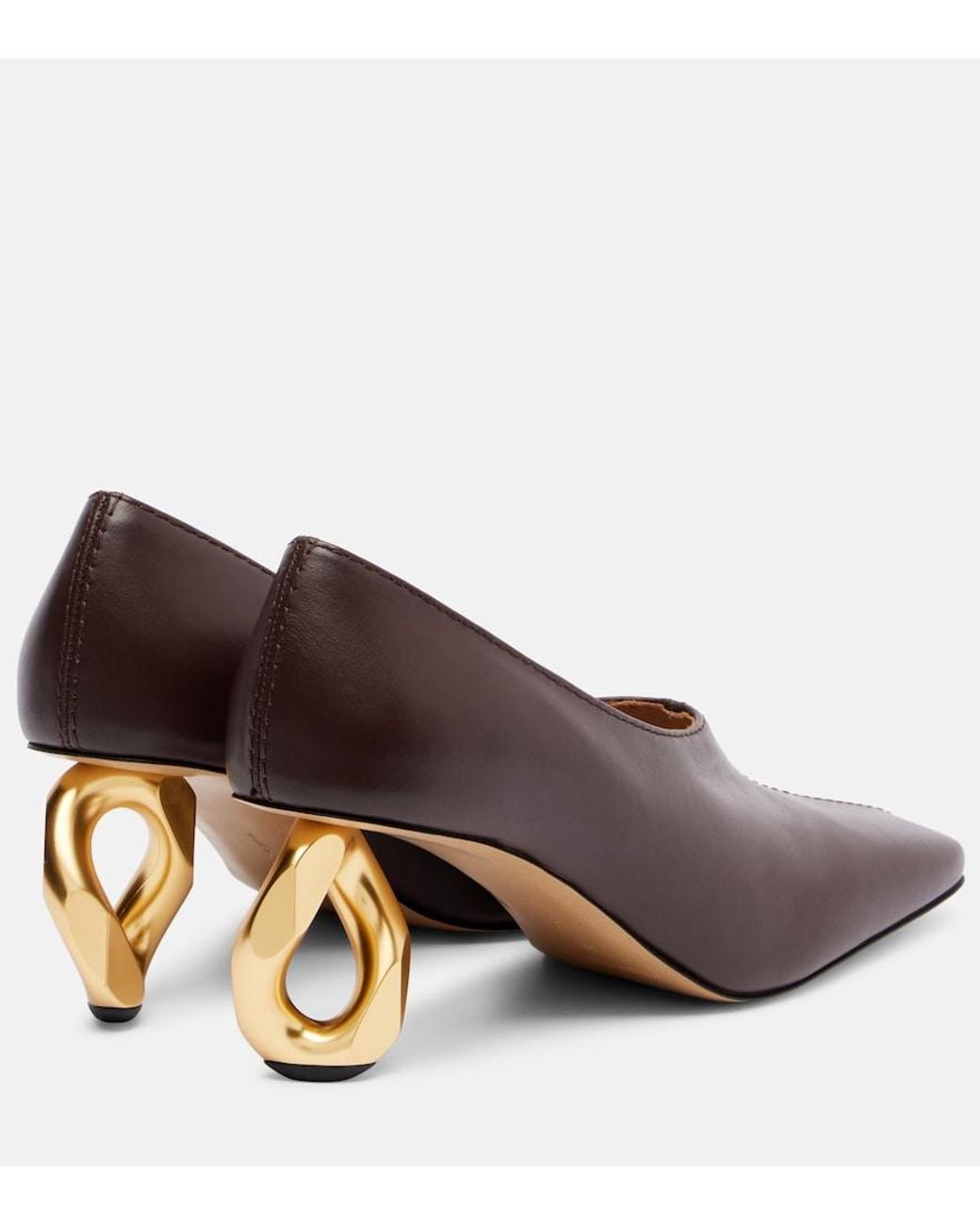 J.W. Anderson Brown Chain 75 Leather Pumps