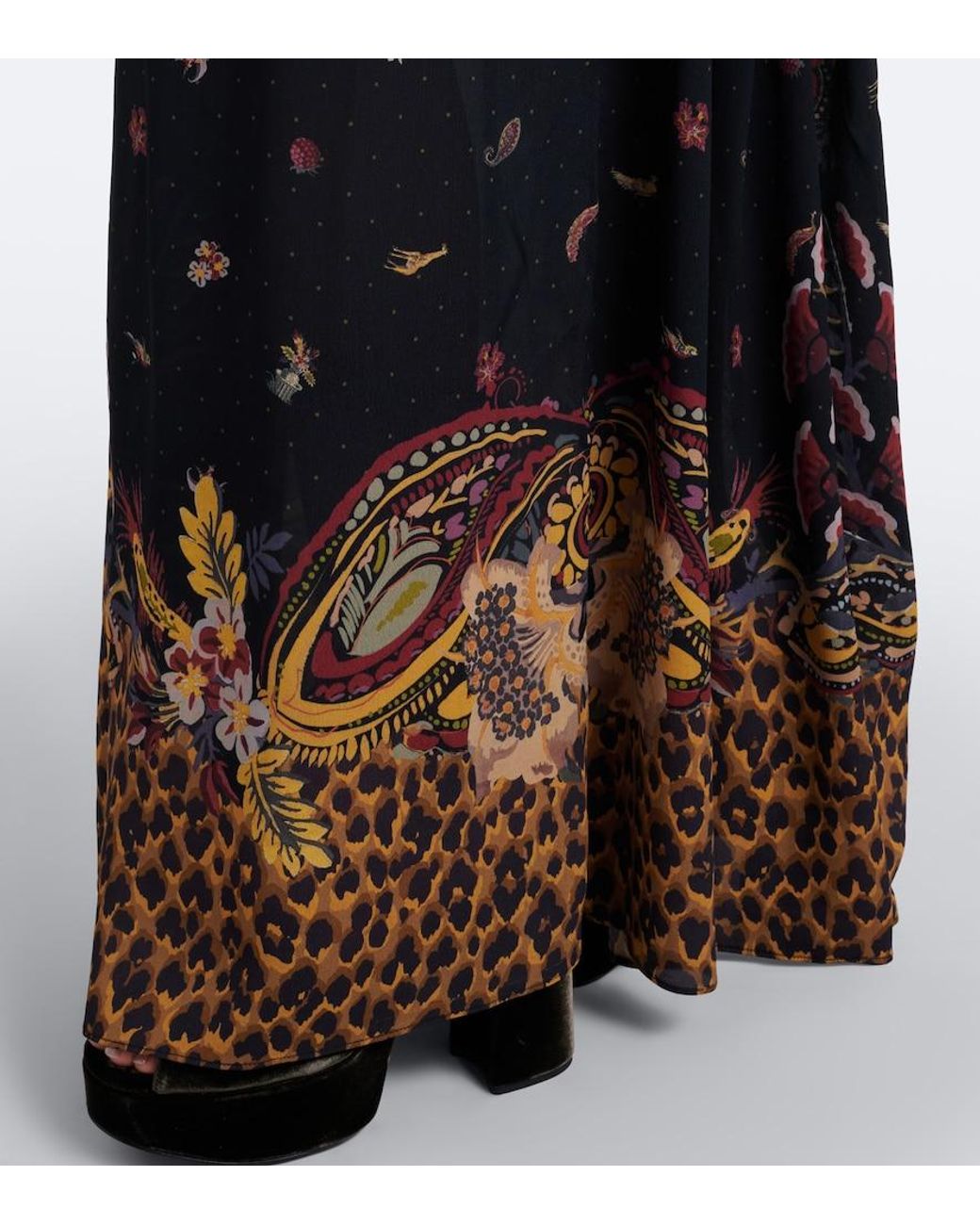 Etro Black Printed Maxi Dress