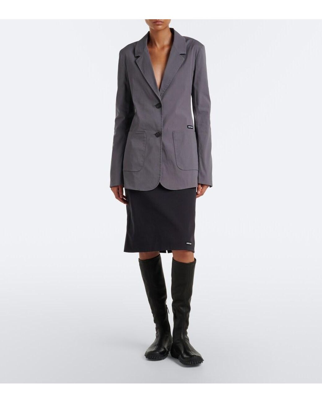 Miu Miu Black Leather Knee-High Boots