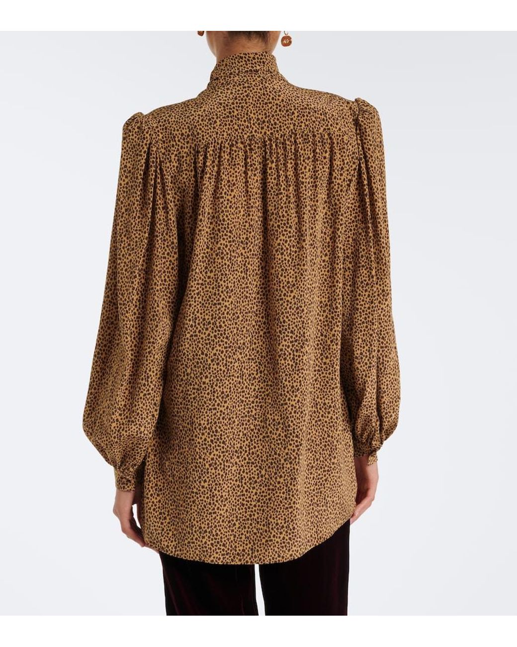 Valentino Garavani Natural Leopard Print Silk Blouse
