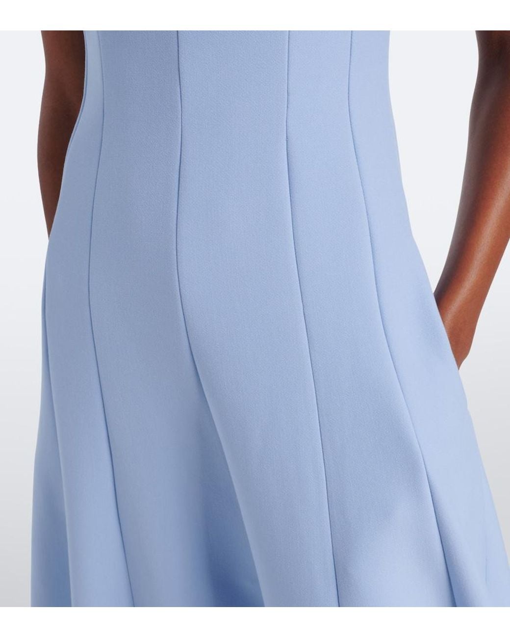 Roland Mouret Blue Bow-Detail Crepe Cocktail Dress
