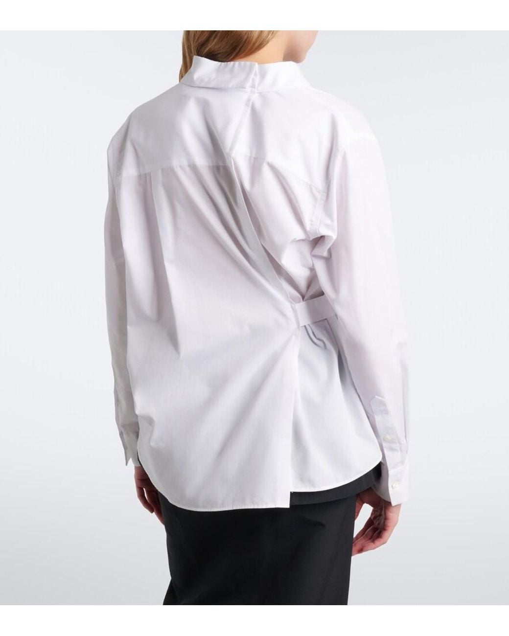 Sacai White Cotton-Blend Poplin Shirt