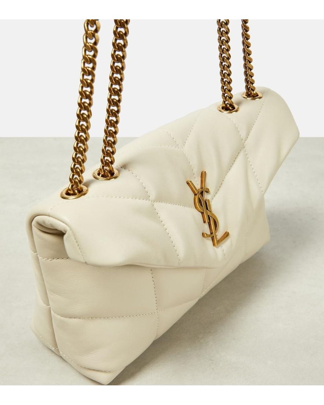 Saint Laurent White Puffer Toy Leather Shoulder Bag