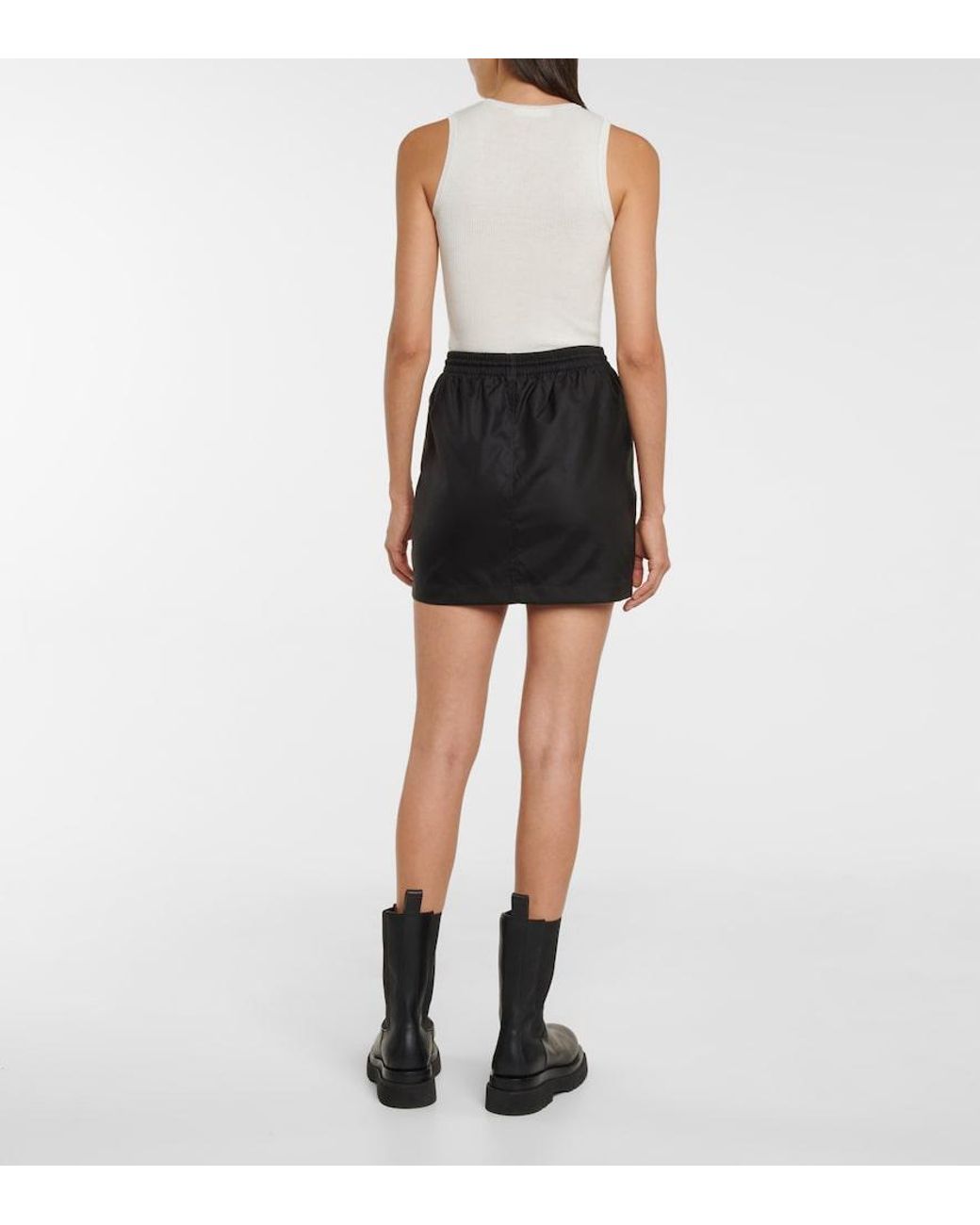 Wardrobe NYC Black High-Rise Drawstring Miniskirt