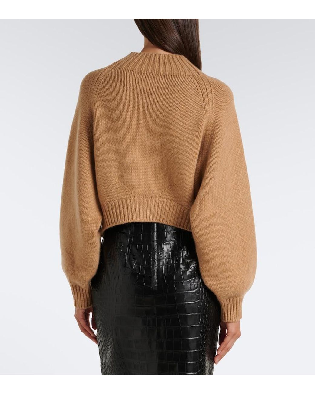 Khaite Natural Cropped Cashmere Sweater
