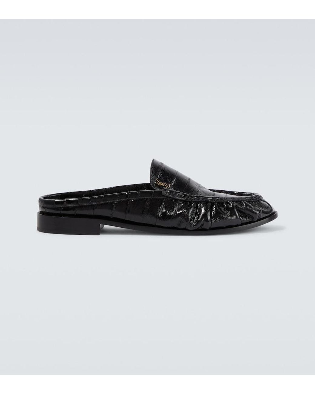 Saint Laurent Black Le Loafer Eel Leather Mules for men