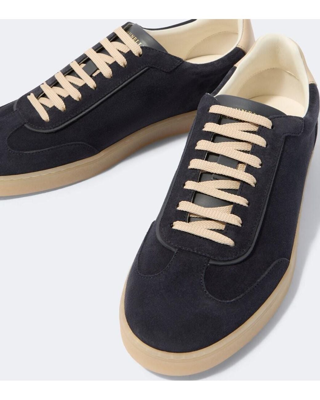Brunello Cucinelli Blue Suede Sneakers for men