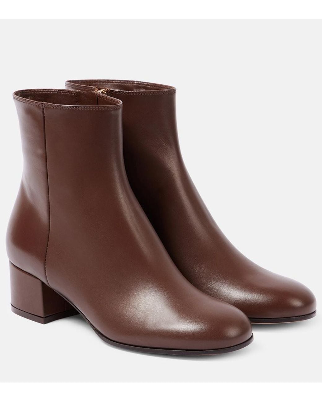 Gianvito Rossi Brown Joelle Leather Ankle Boots