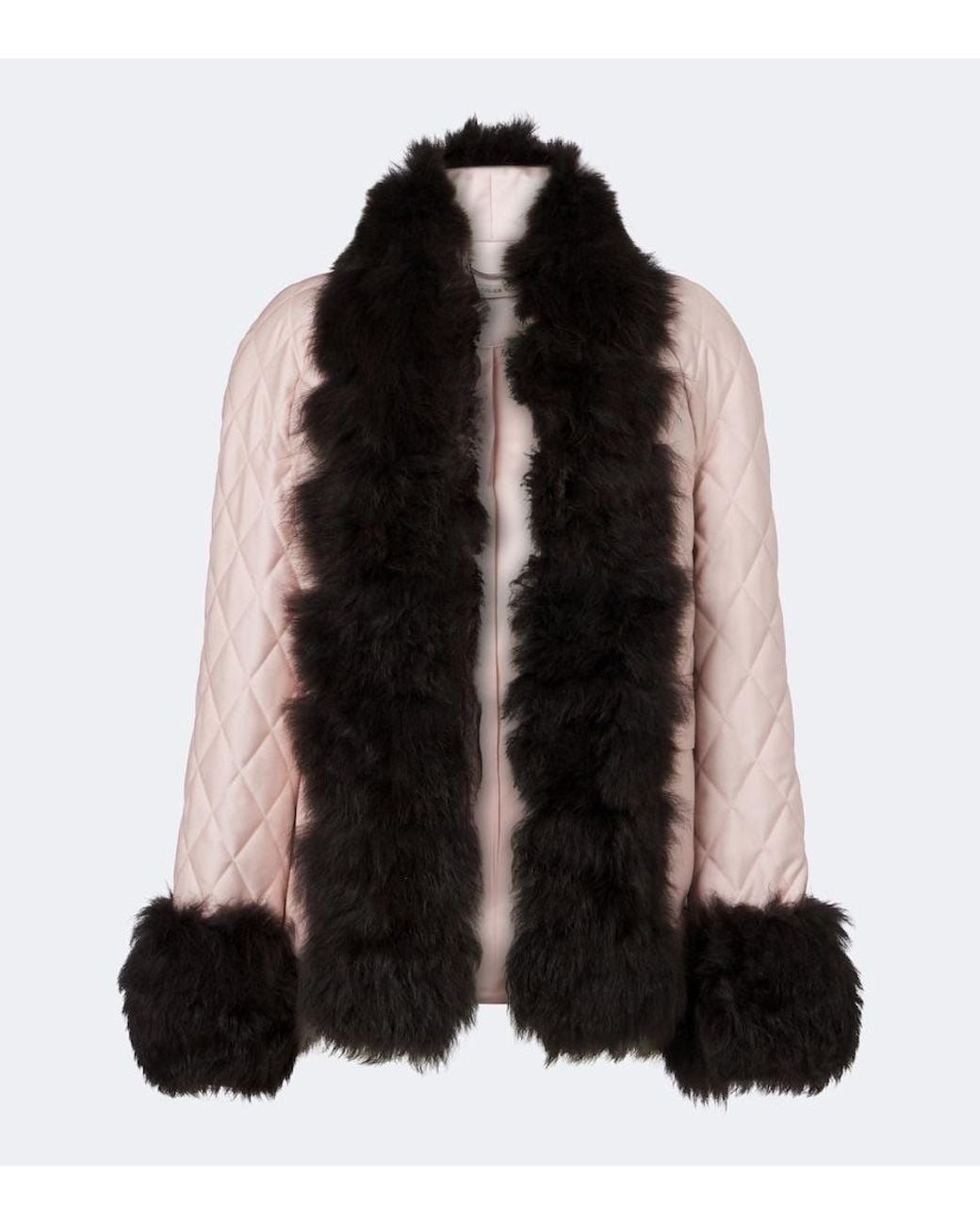 JACQUES WEI Black Steppjacke Mit Shearling