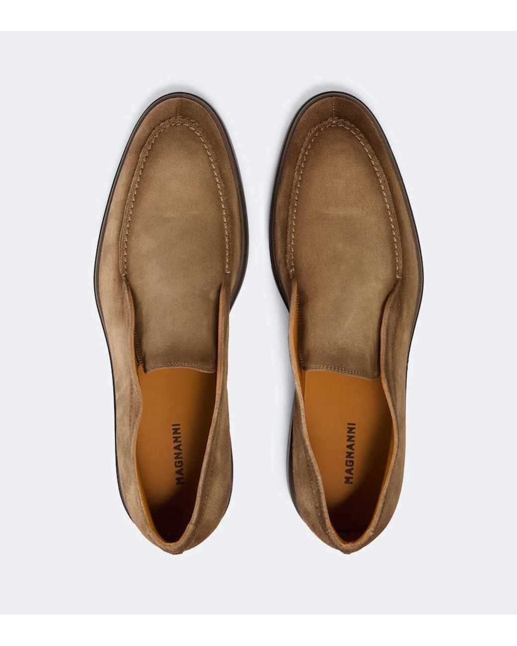 Magnanni Shoes Brown Loda Suede Slip-On Shoes for men