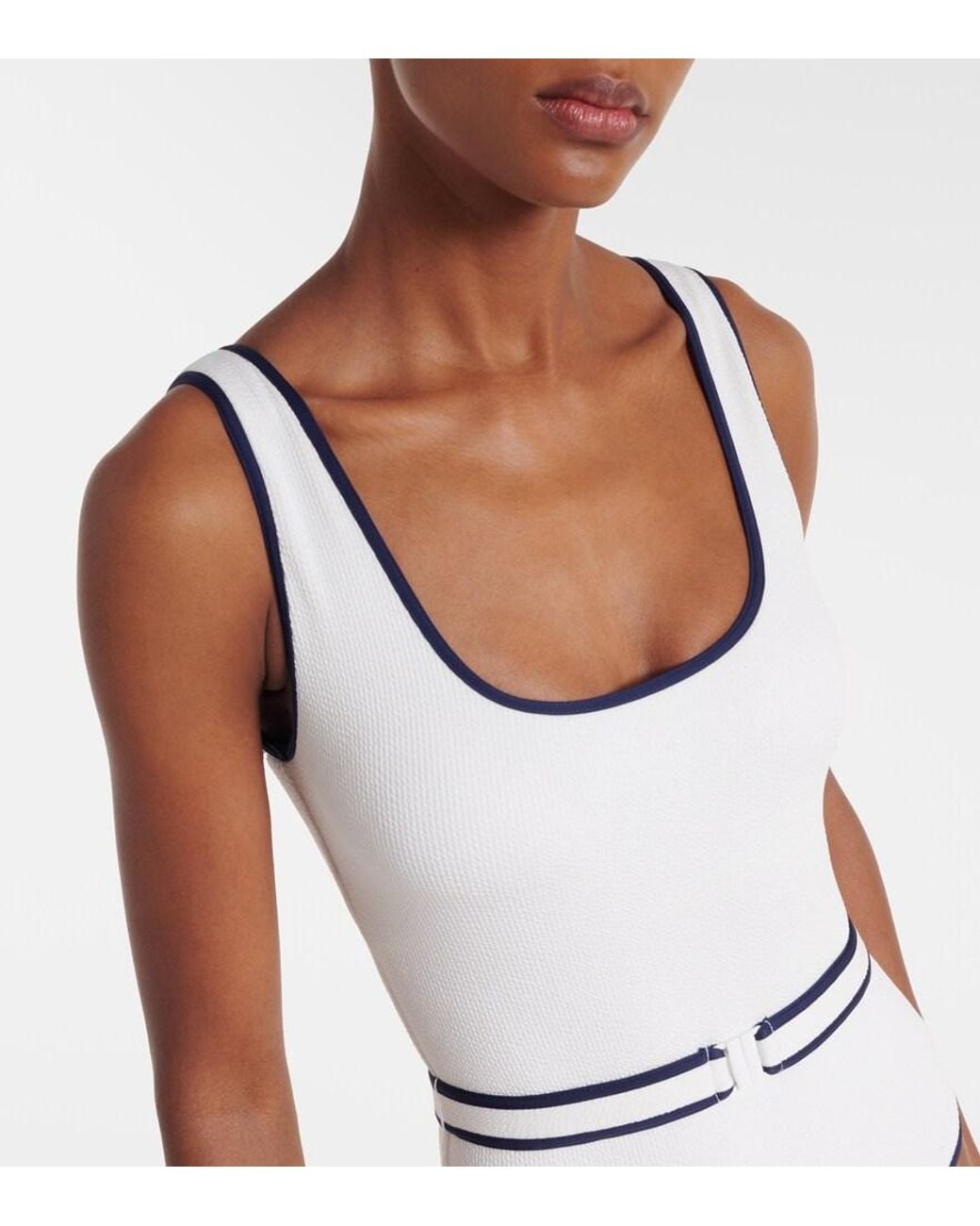 Melissa Odabash White Rio Hs Belted Swimsuit