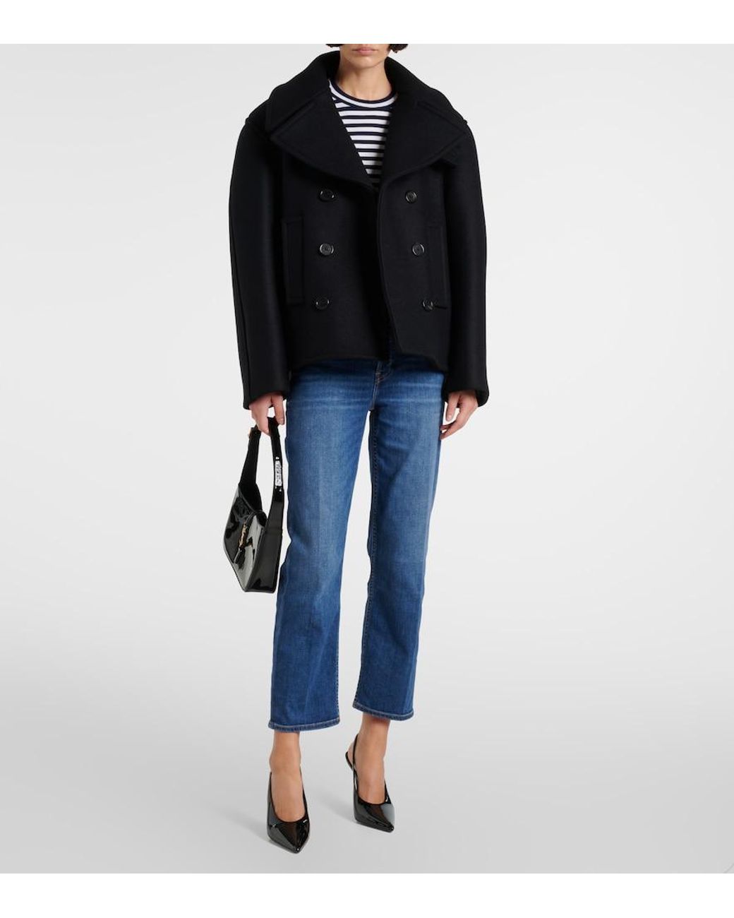 Re/done Blue Stove Pipe Mid-Rise Straight Jeans