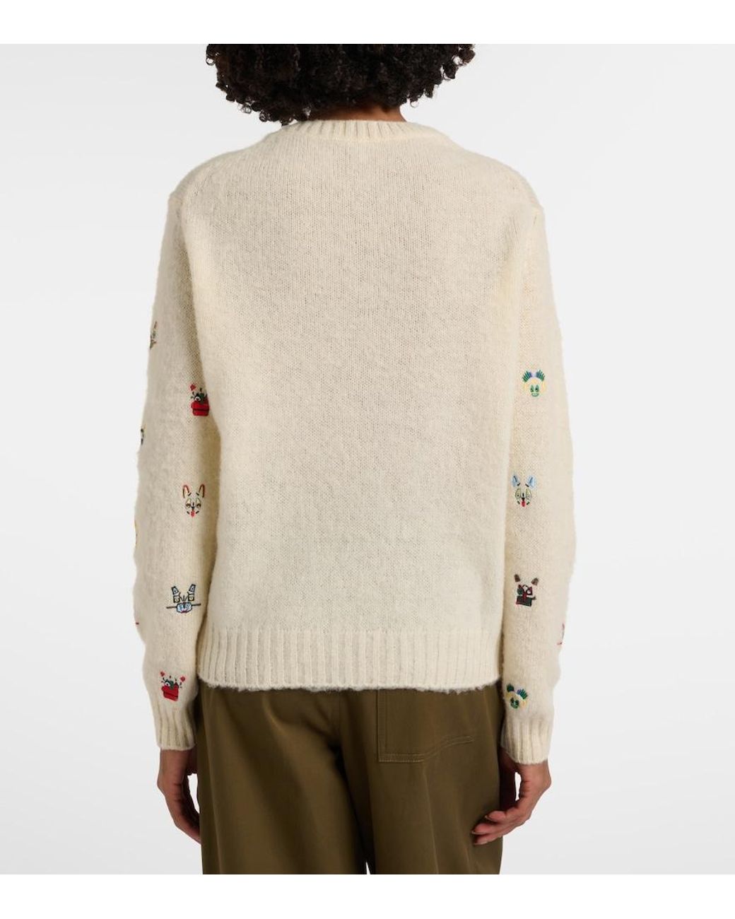 Loewe Natural X Louis Wain Embroidered Wool Sweater