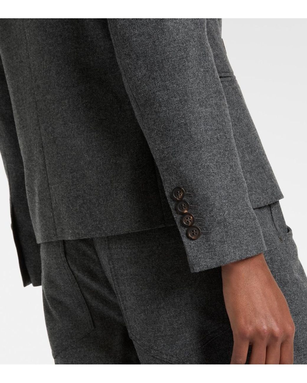 Brunello Cucinelli Gray Wool And Cashmere Blazer