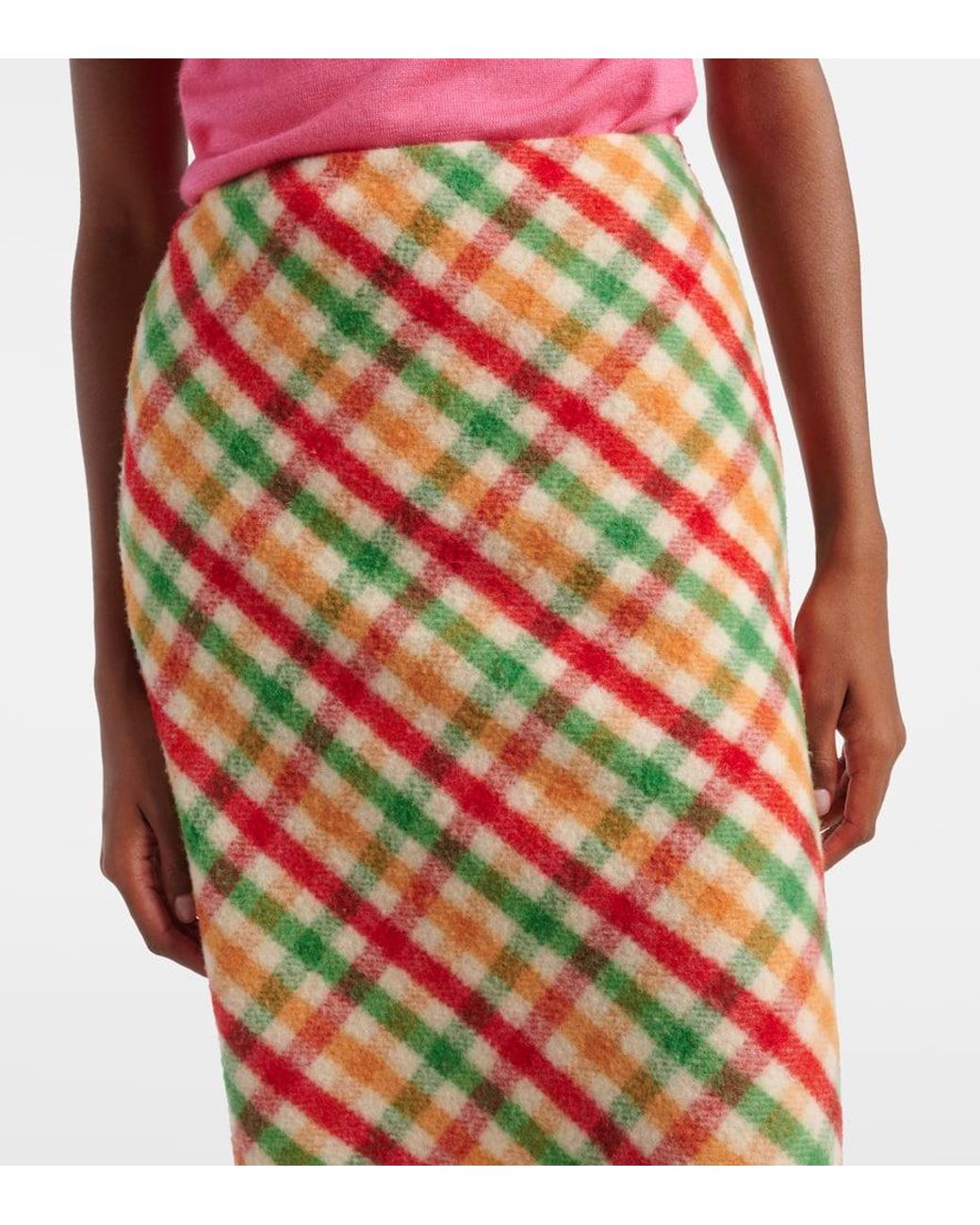 Mini jupe évasée Laine vierge mélangée à motif pied-de-poule noir et blanc et sequins