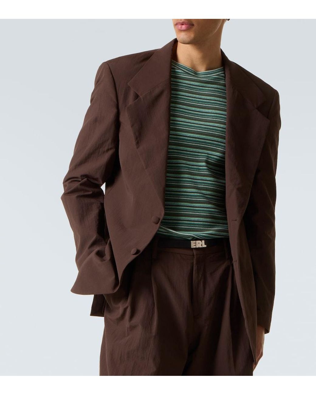 ERL Brown Single-Breasted Suit Jacket for men