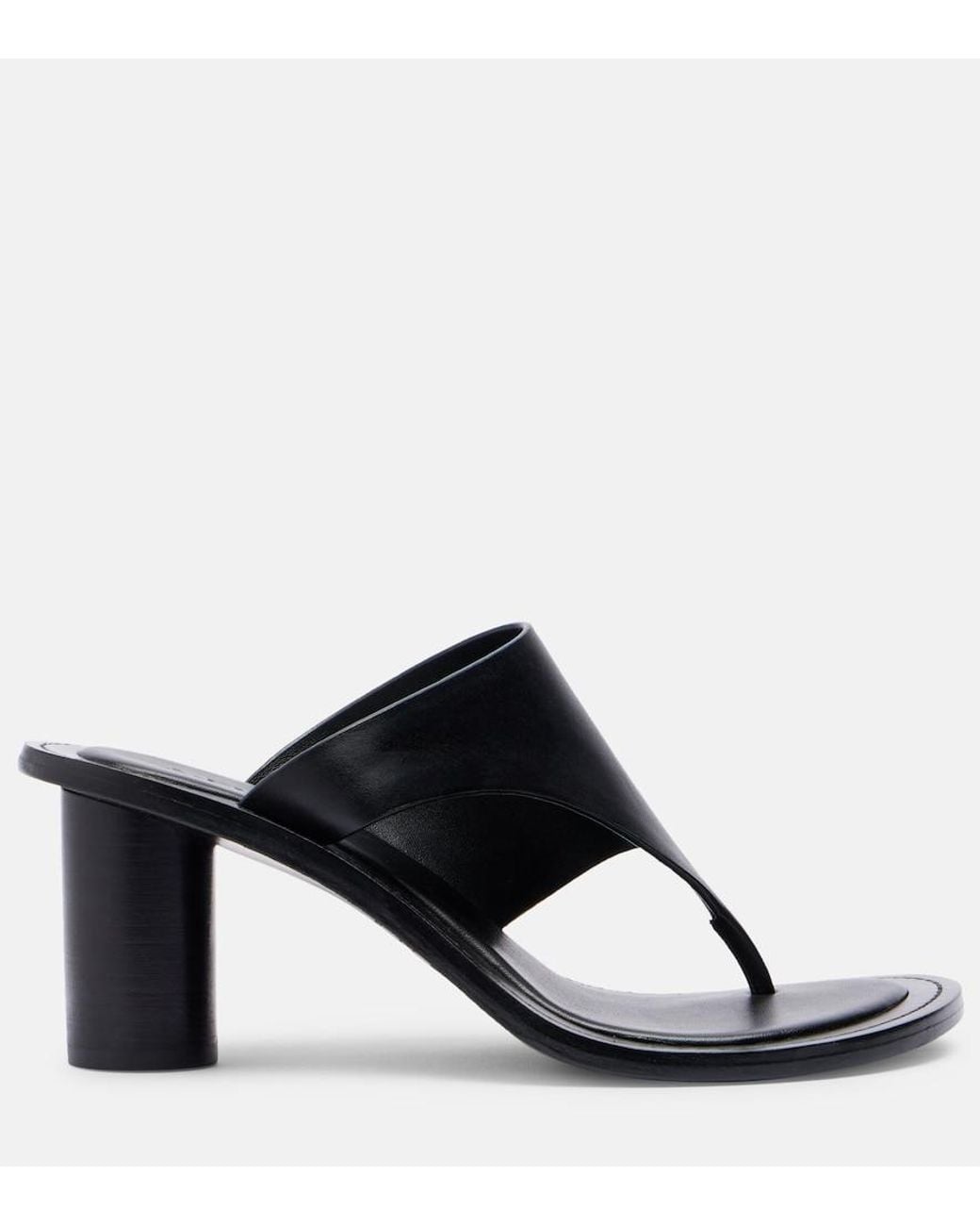 A.Emery Black Hardie Leather Thong Sandals