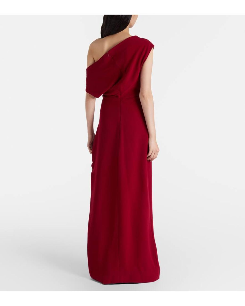 Proenza Schouler Red One-Shoulder-Robe Rosina Aus Crepe