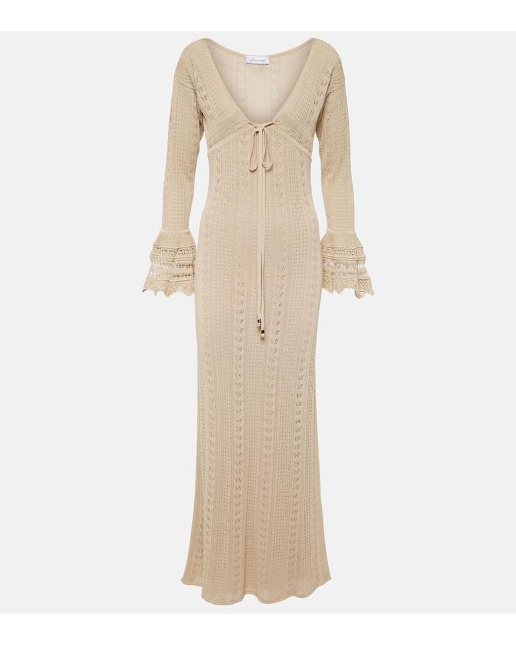 Blumarine Natural Crochet Maxi Dress
