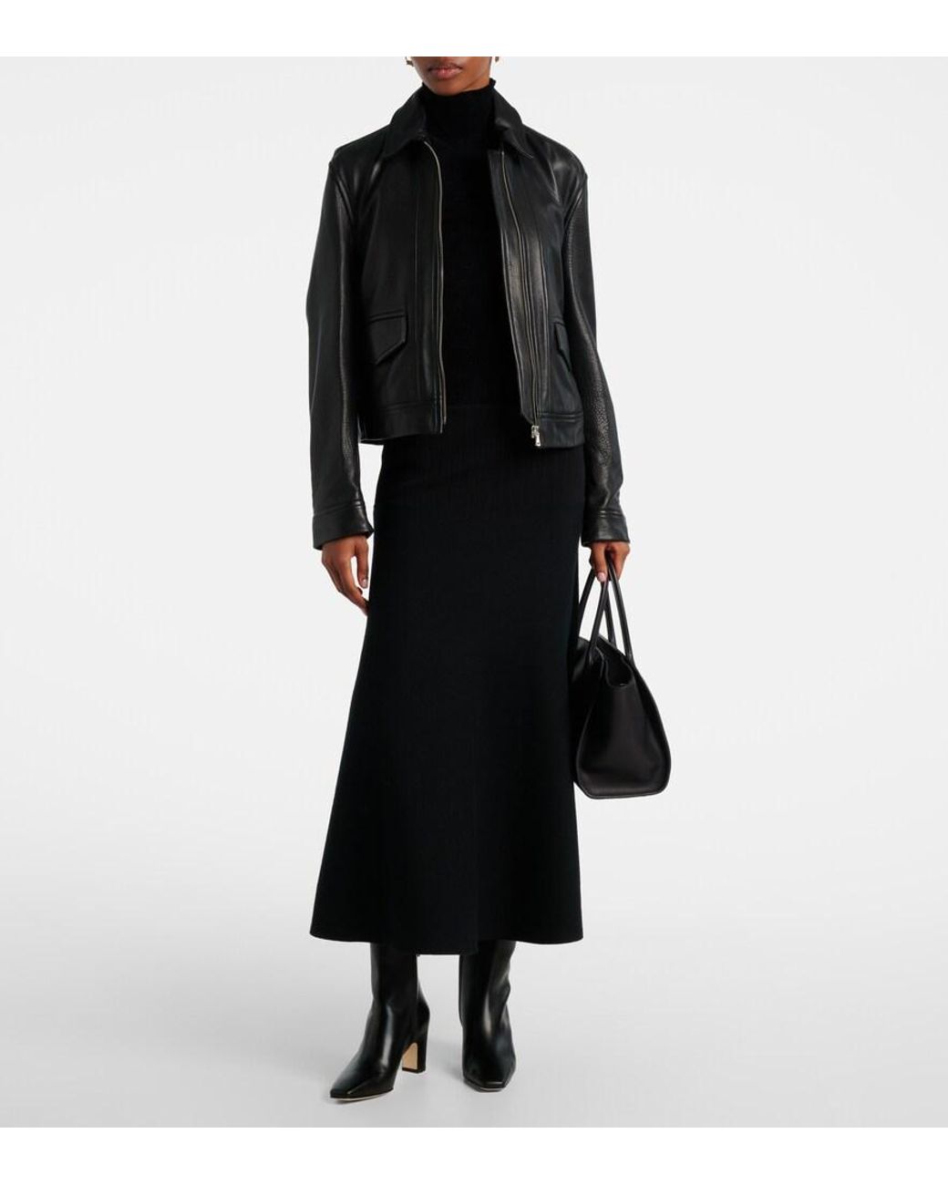 Manolo Blahnik Black Ofaralo Leather Ankle Boots
