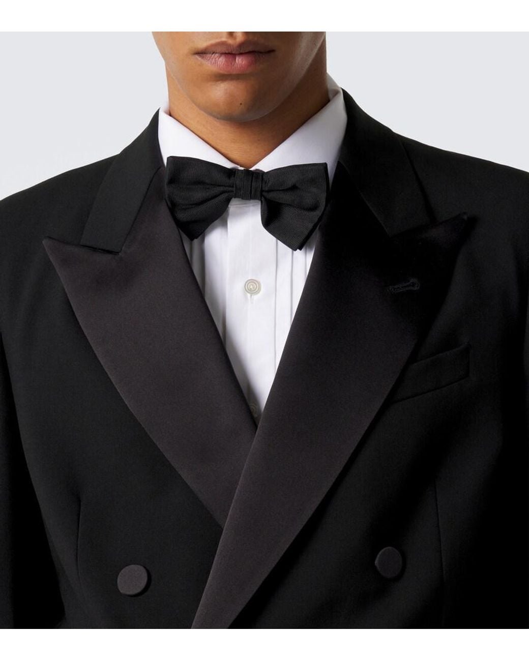 Dries Van Noten Black Double-Breasted Wool And Silk-Blend Blazer for men