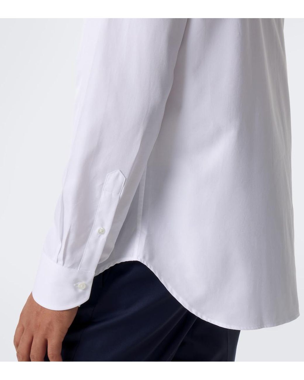 Canali White Cotton Poplin Shirt for men