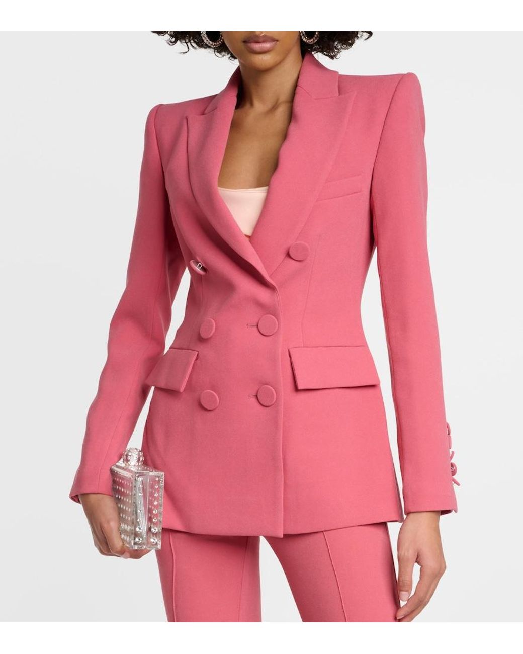 Alex Perry Pink Crepe Blazer