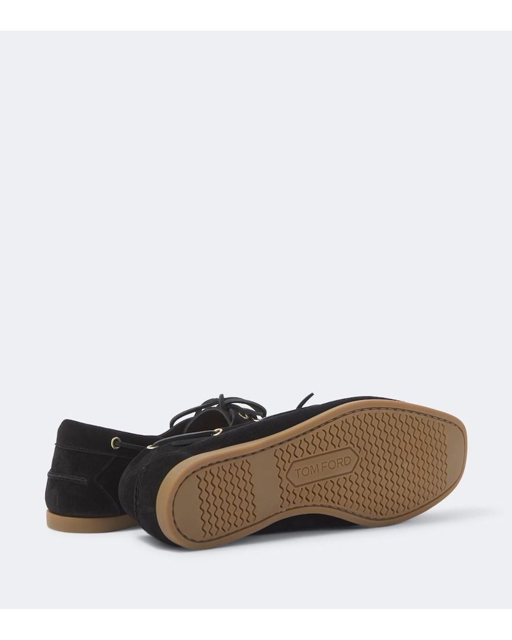Tom Ford Black Robin Suede Boat Shoes for men