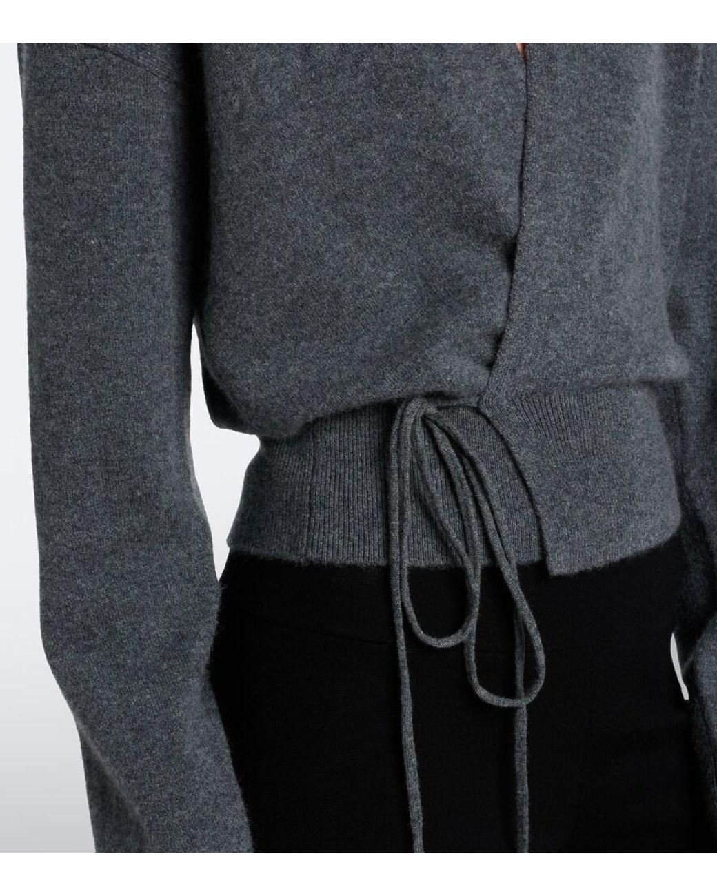 Extreme Cashmere Gray N°516 Ella Cashmere-Blend Wrap Cardigan