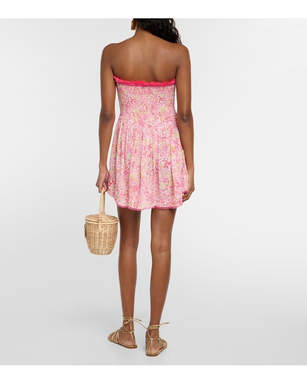 Poupette Pink Claire Floral Strapless Minidress