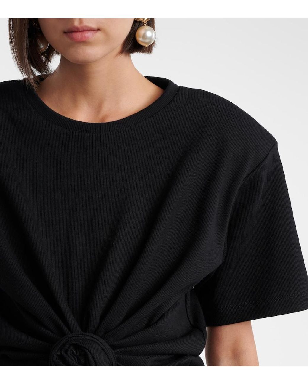 Magda Butrym Black Cotton-Blend Top