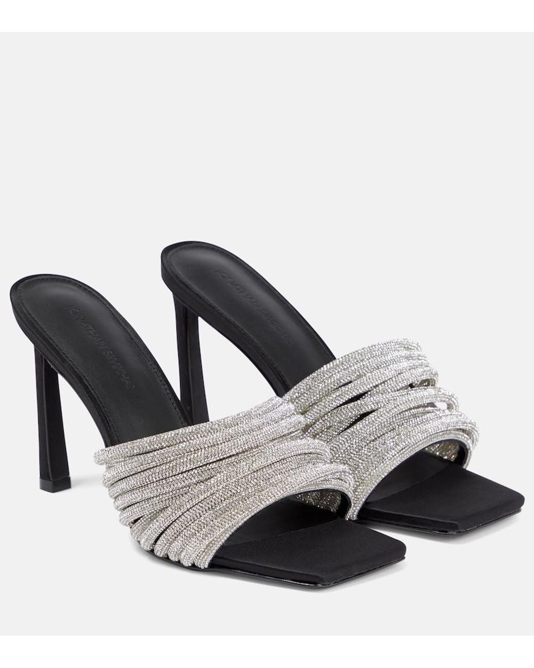 Jonathan Simkhai Black Lena Crystal-Embellished High Sandals