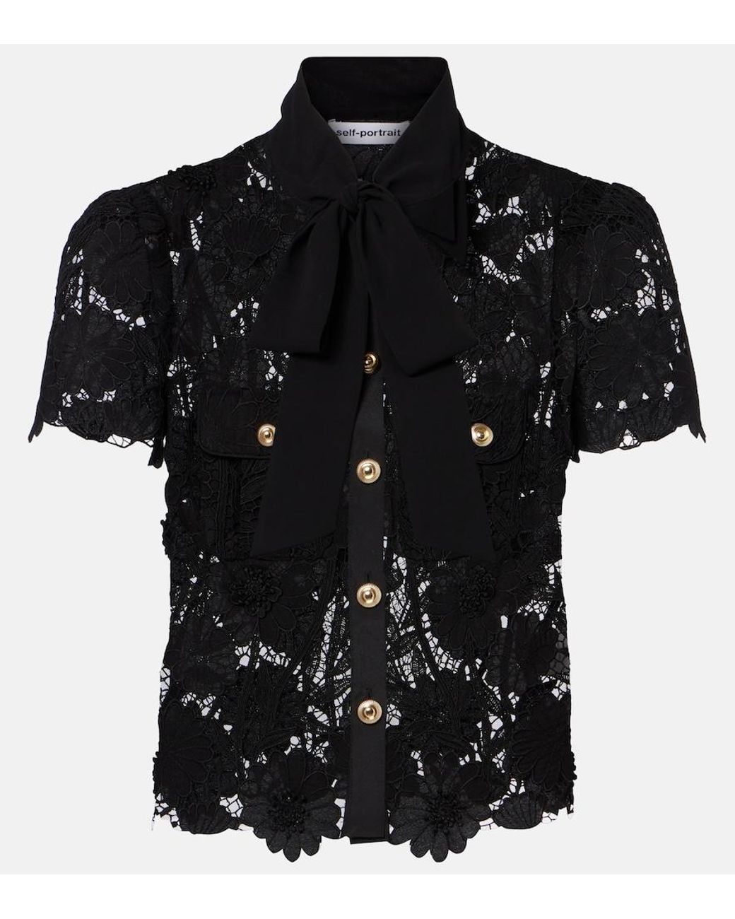 Self-Portrait Black Lace Top
