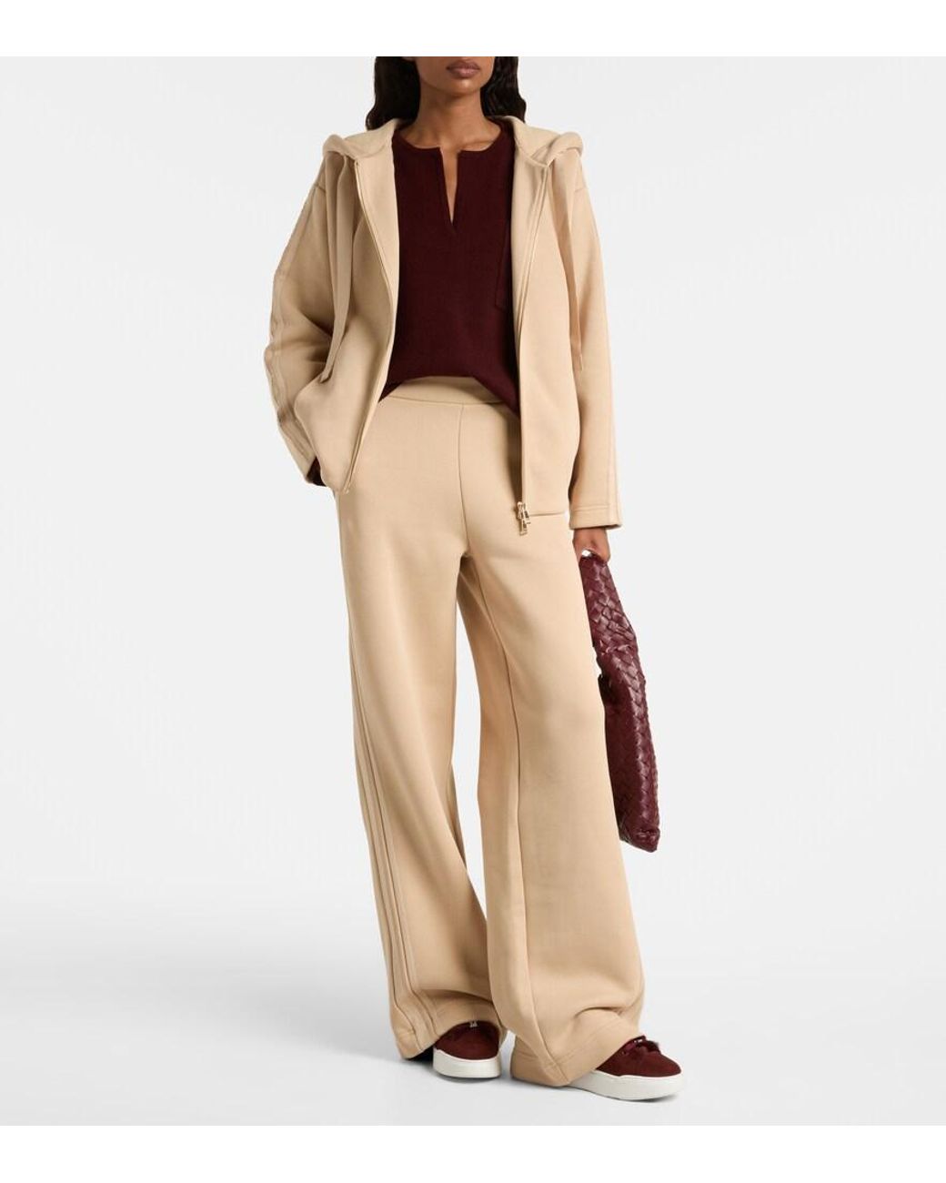 Max Mara Natural Ifrem High-Rise Cotton Wide-Leg Pants