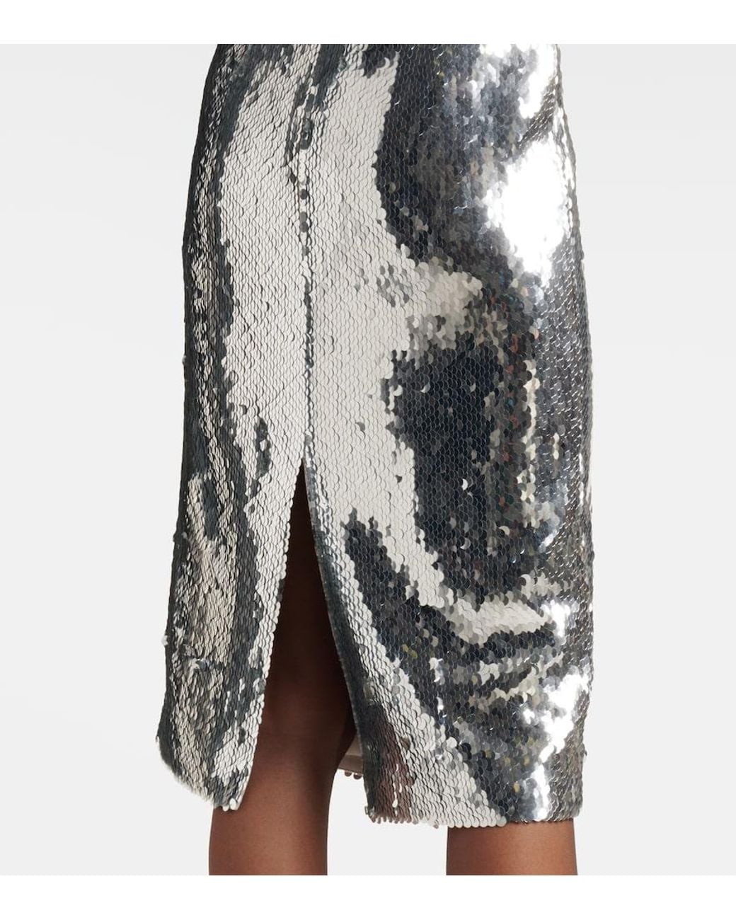 Magda Butrym Gray Sequined Midi Dress
