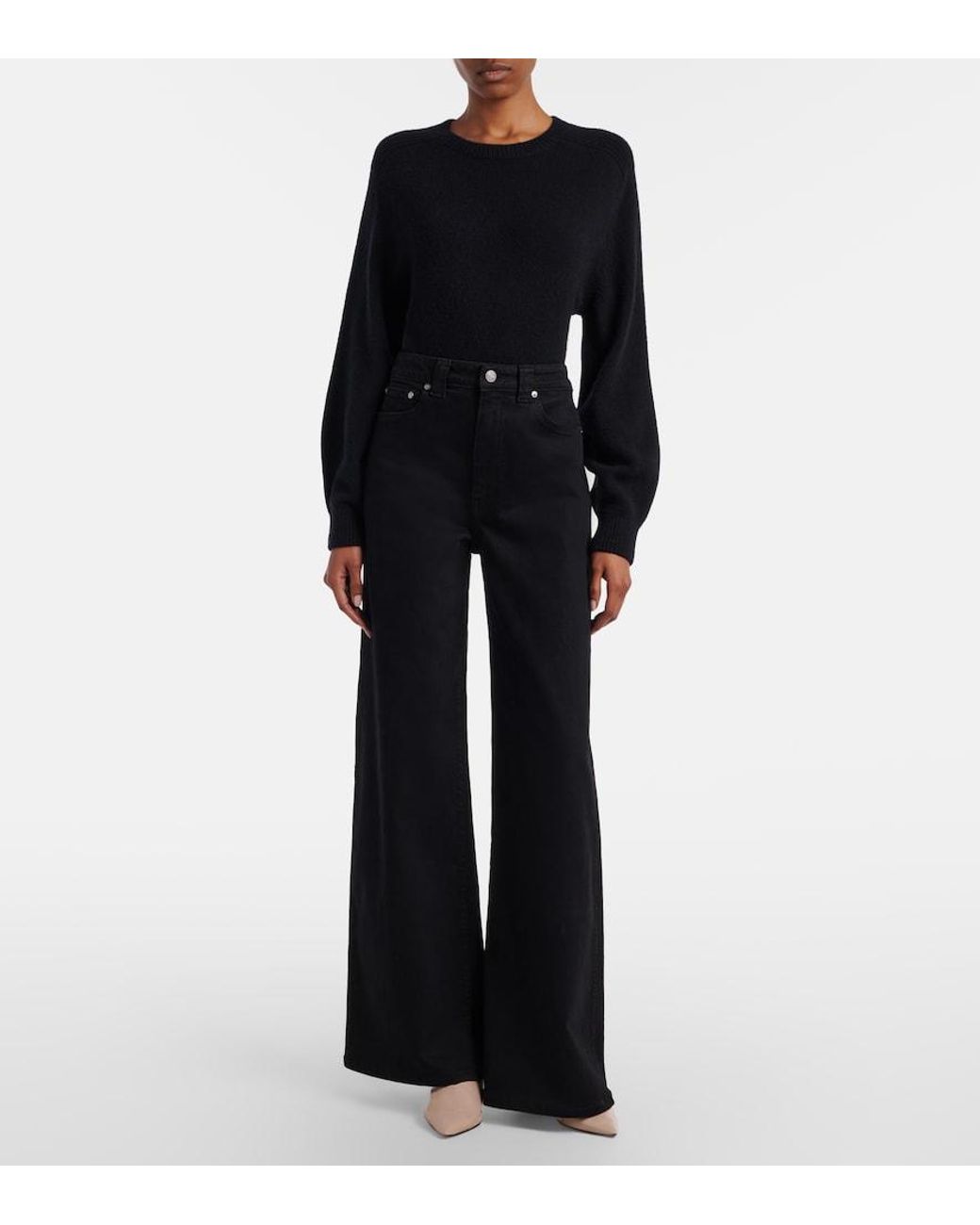 Khaite Blue Dane High-Rise Wide-Leg Jeans
