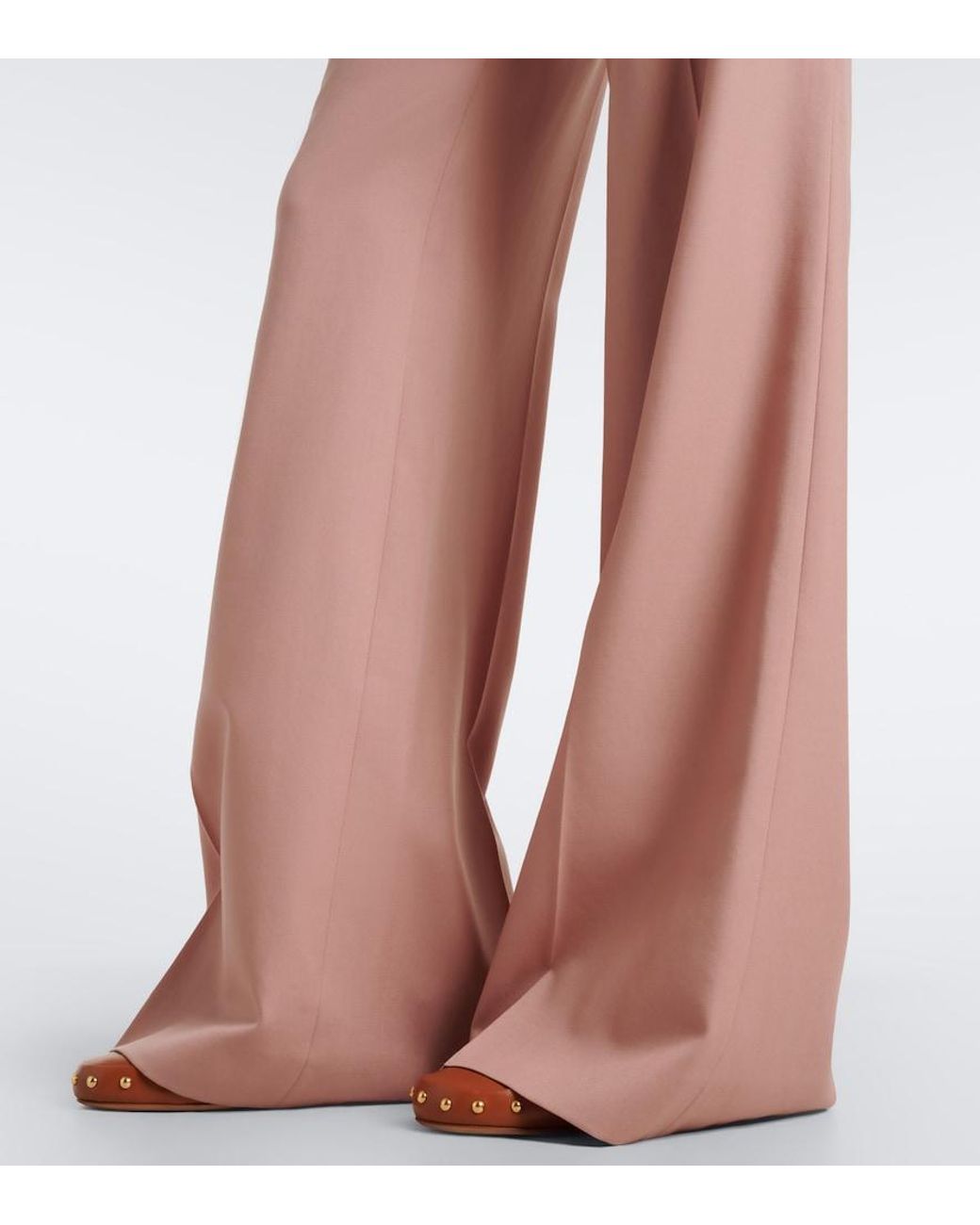Chloé Pink Virgin Wool Flared Pants