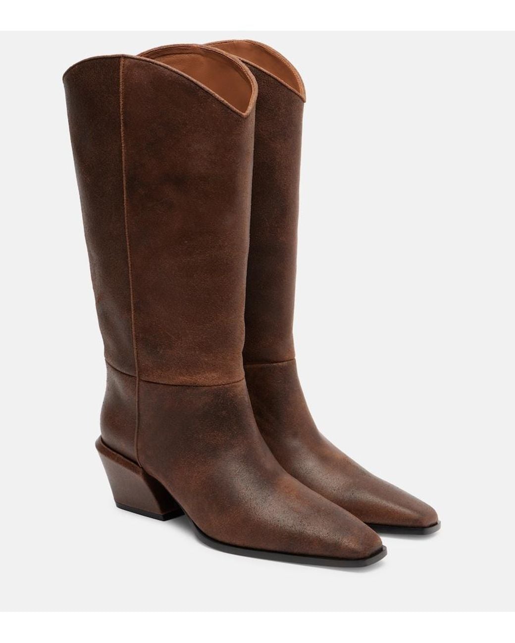 Paris Texas Brown Bettina Leather Cowboy Boots