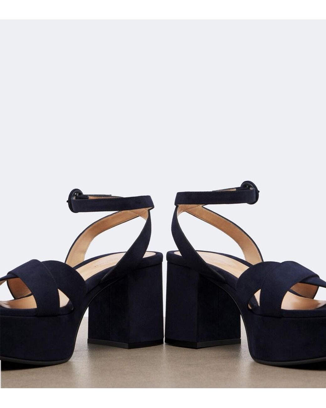 Gianvito Rossi Blue Sabrina Suede Platform Sandals